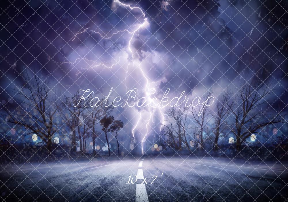 Kate Lightning Outdoors Night Vinyl Backdrop Floor