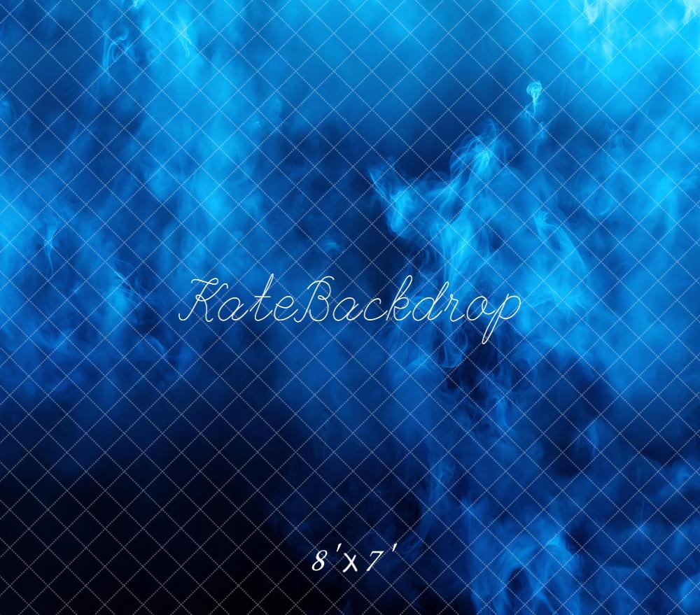 Kate Blue Abstract Smoke Vinyl Backdrop Floor