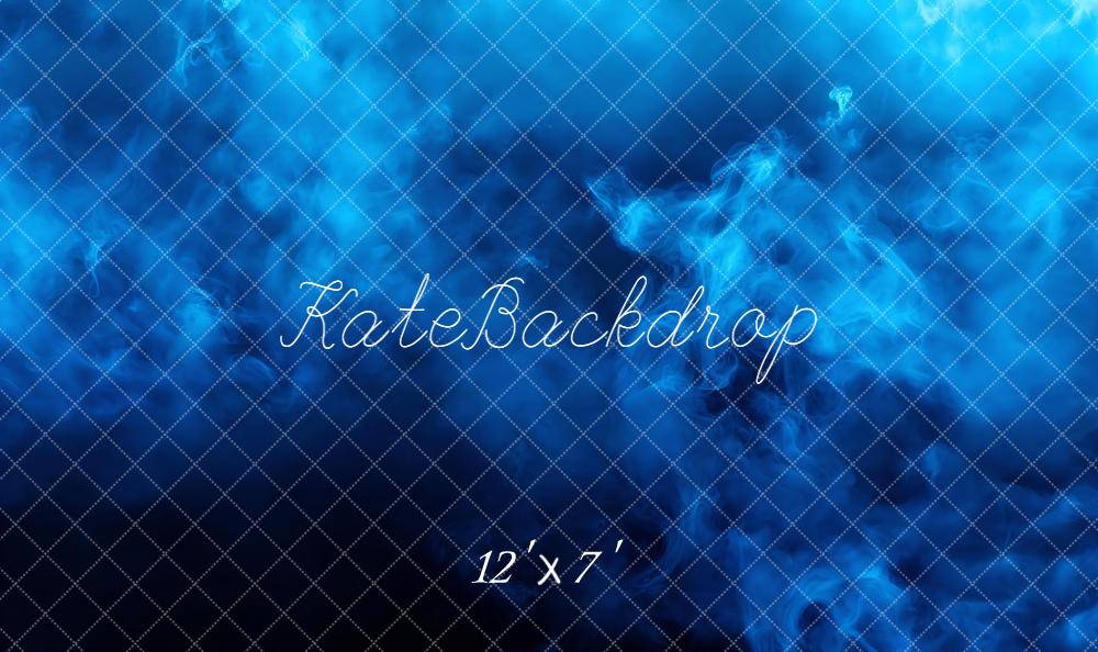 Kate Blue Abstract Smoke Vinyl Backdrop Floor