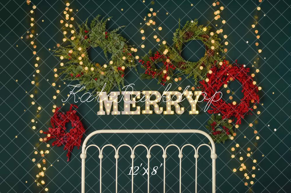 Kate Merry Christmas Fleece Backdrop Sparkle Headboard Designed By Mandy Ringe Photography - Kate Backdrop AU