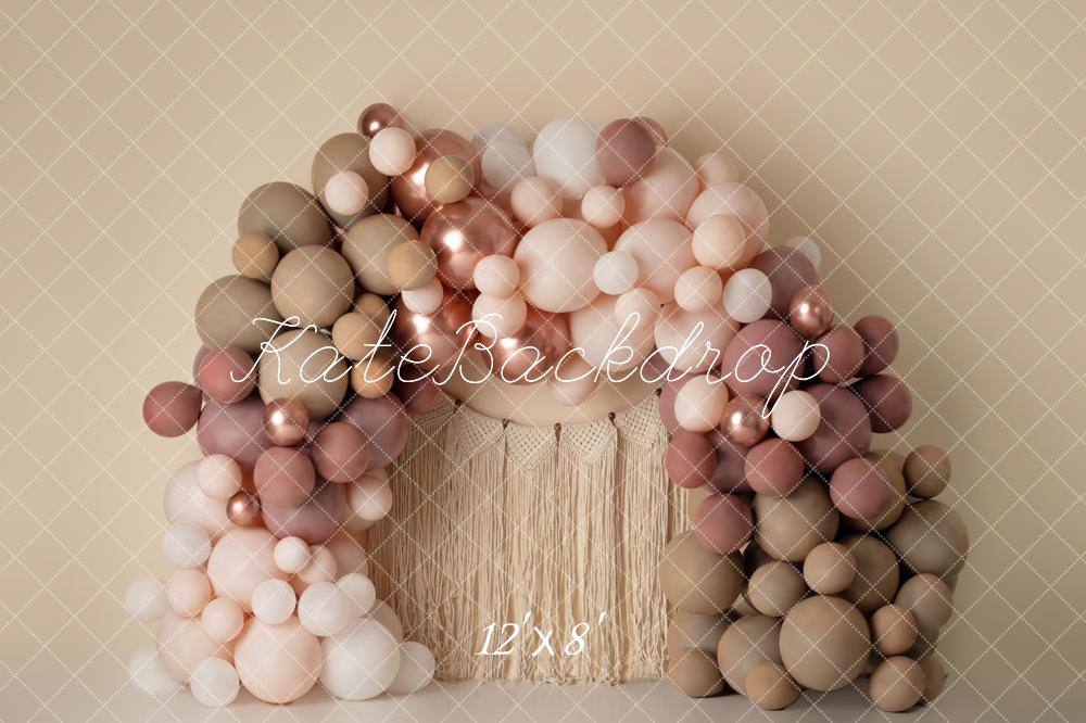 Kate Matte Balloon Arch Fleece Backdrop Macrame Designed by Mandy Ringe Photography - Kate Backdrop AU