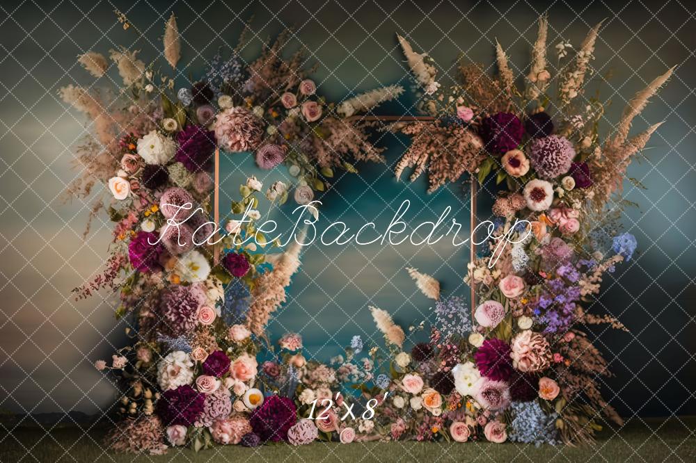Kate Painterly Fine Art Frame Spring Flowers Fleece Backdrop Designed by Mini MakeBelieve - Kate Backdrop AU