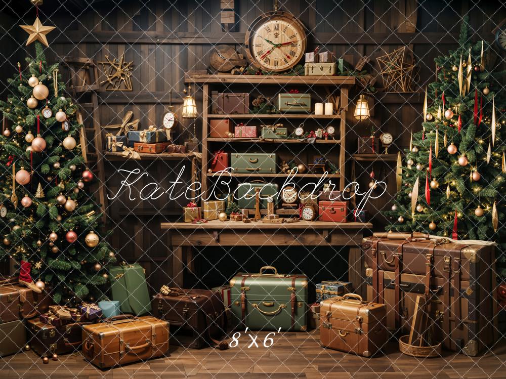 Kate Fleece Christmas Santa's Workshop Backdrop for Photography - Kate Backdrop AU