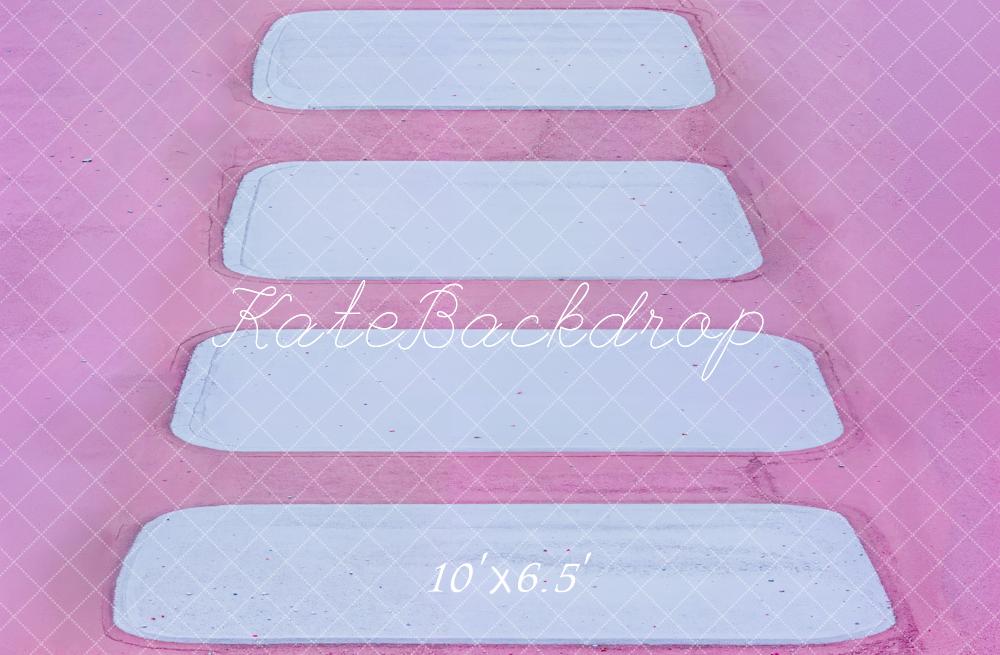 Kate Fleece Pink Cascading Stairs Backdrop Floor Designed by Emetselch - Kate Backdrop AU