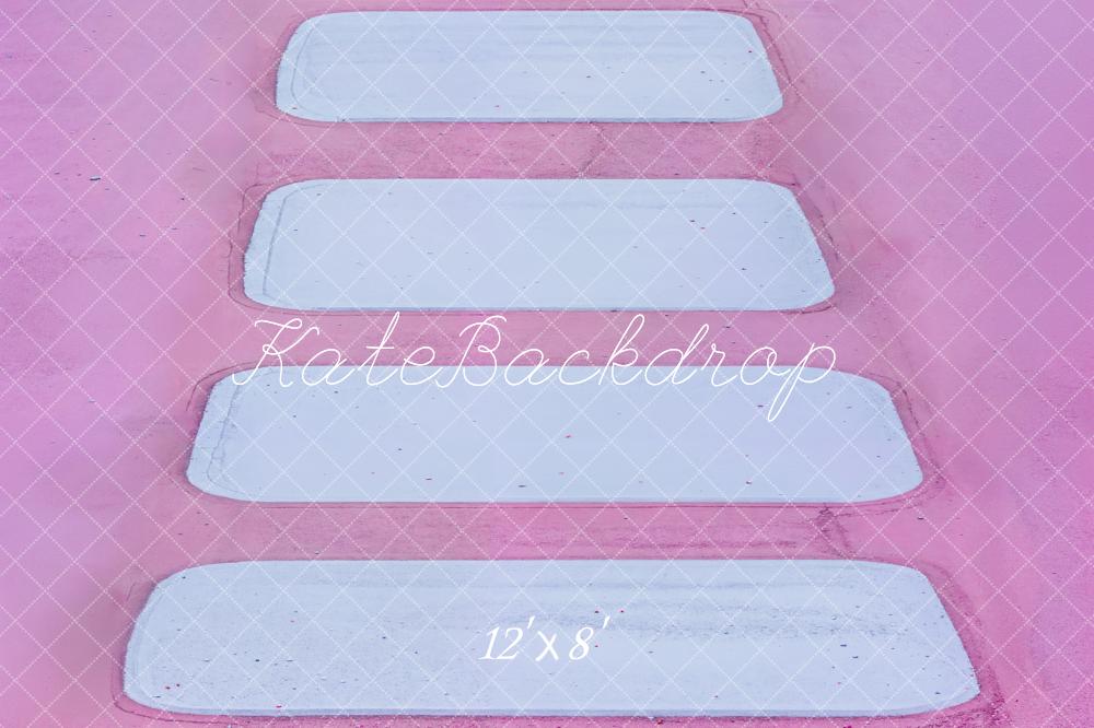 Kate Fleece Pink Cascading Stairs Backdrop Floor Designed by Emetselch - Kate Backdrop AU