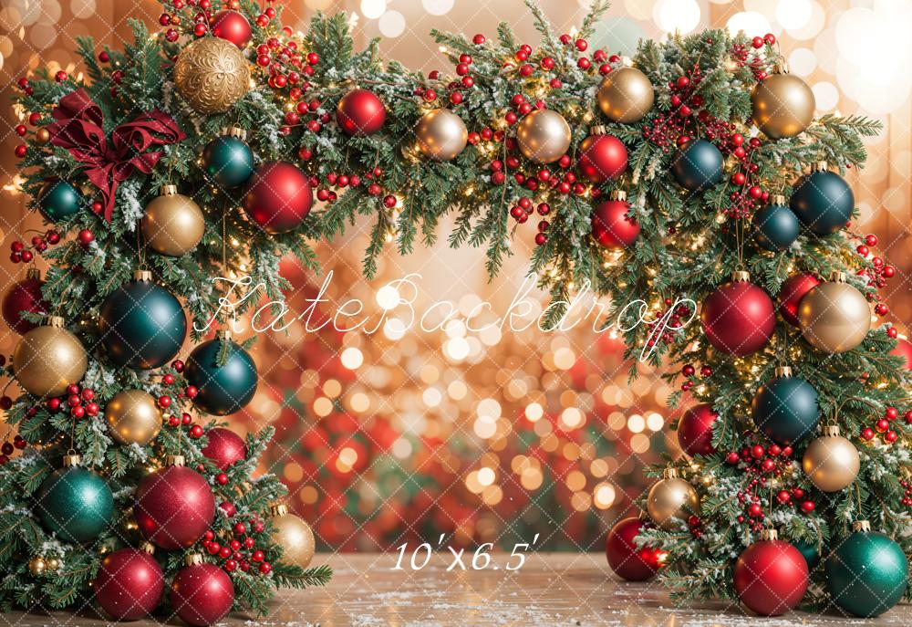 Kate Fleece Christmas Arch Decorate Bokeh Backdrop Designed by Emetselch - Kate Backdrop AU
