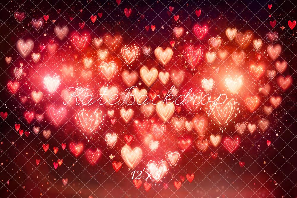 Kate Fleece Heart Bokeh Red Backdrop Designed by Emetselch - Kate Backdrop AU