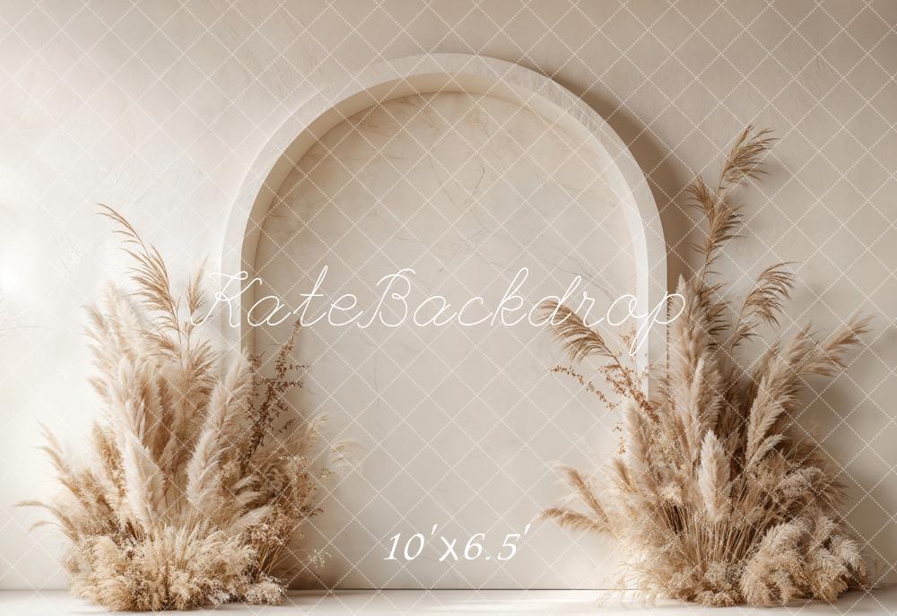 Kate Fleece Boho Arch Pampas Grass Backdrop Designed by Emetselch - Kate Backdrop AU