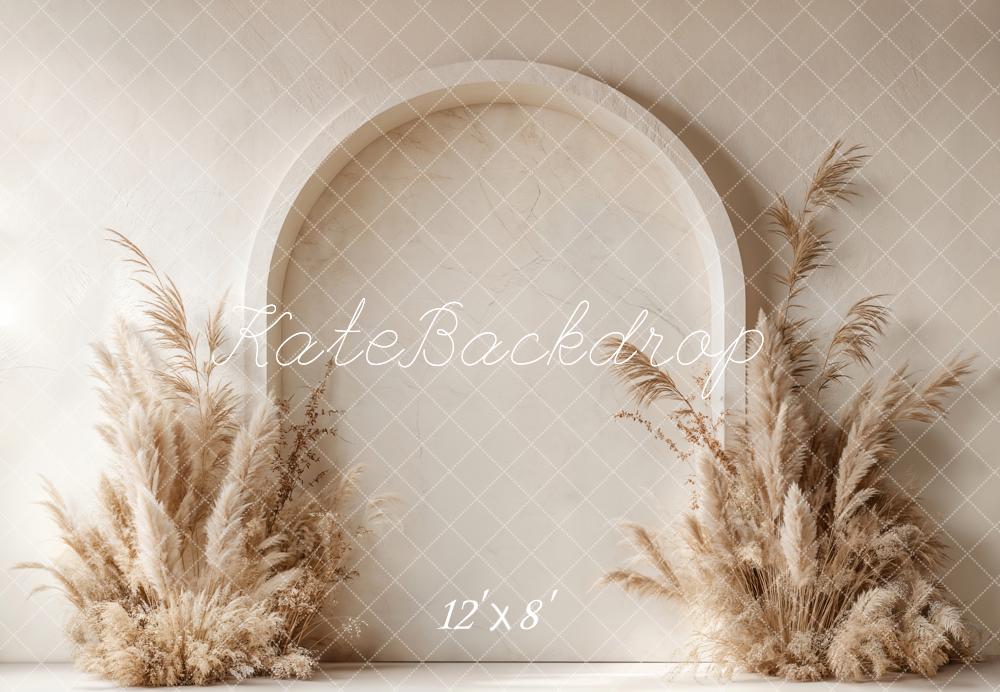 Kate Fleece Boho Arch Pampas Grass Backdrop Designed by Emetselch - Kate Backdrop AU