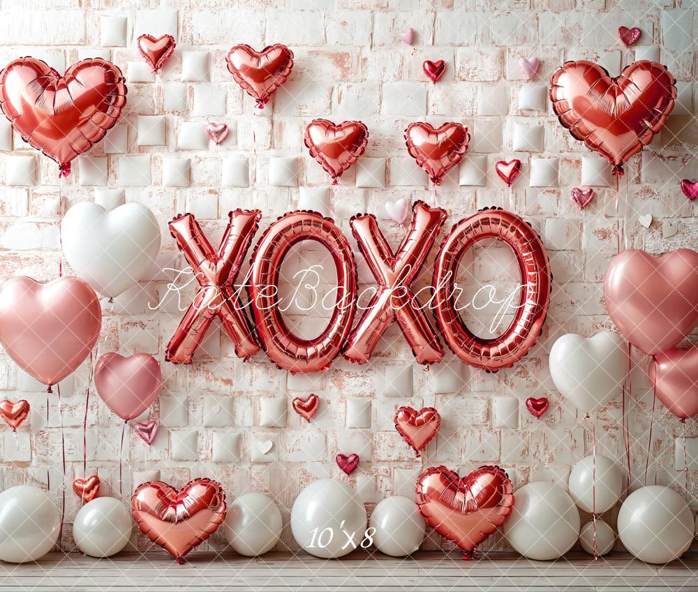 Kate Fleece Valentine's Day Heart Balloon Backdrop Designed by Emetselch - Kate Backdrop AU