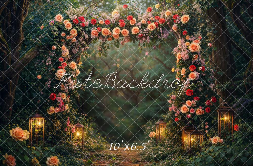 Kate Valentine's Day Flower Forest Fleece Backdrop Designed by Chain