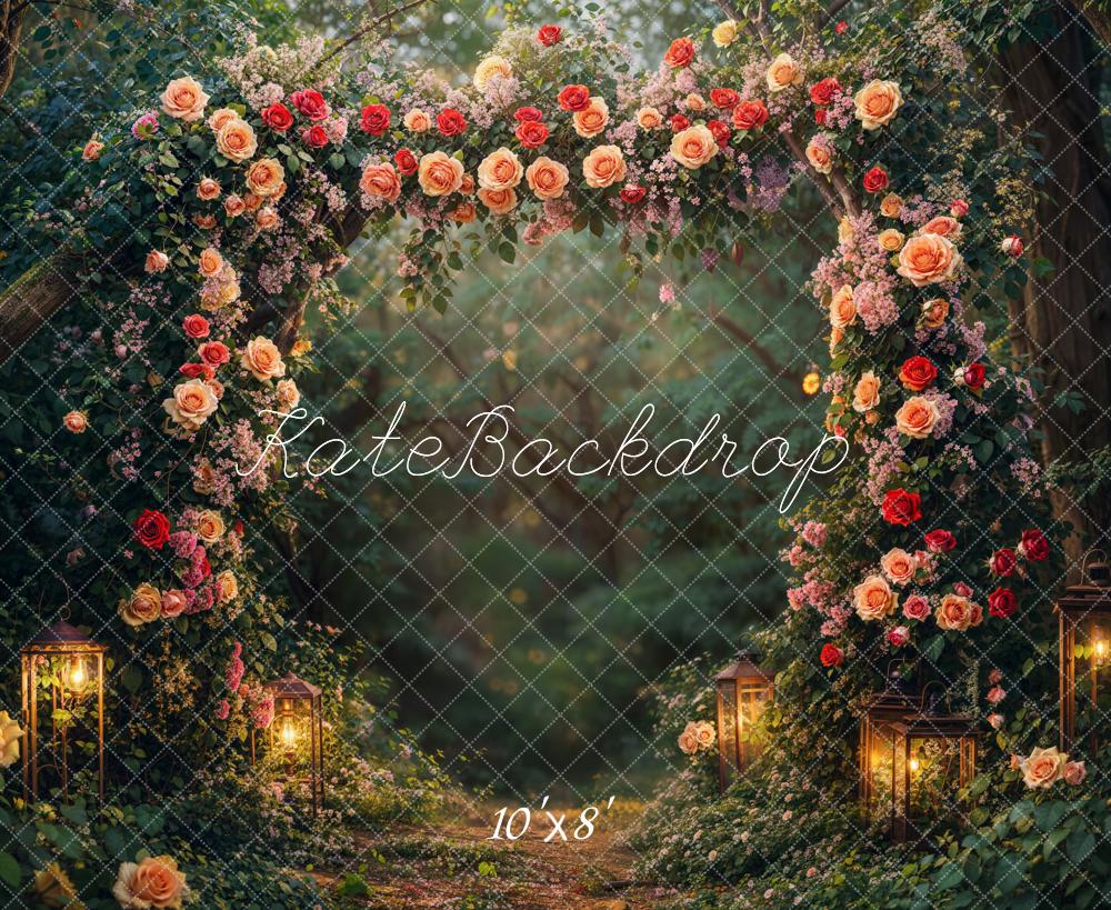 Kate Valentine's Day Flower Forest Fleece Backdrop Designed by Chain