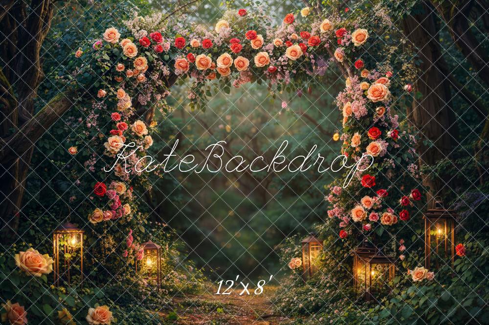 Kate Valentine's Day Flower Forest Fleece Backdrop Designed by Chain