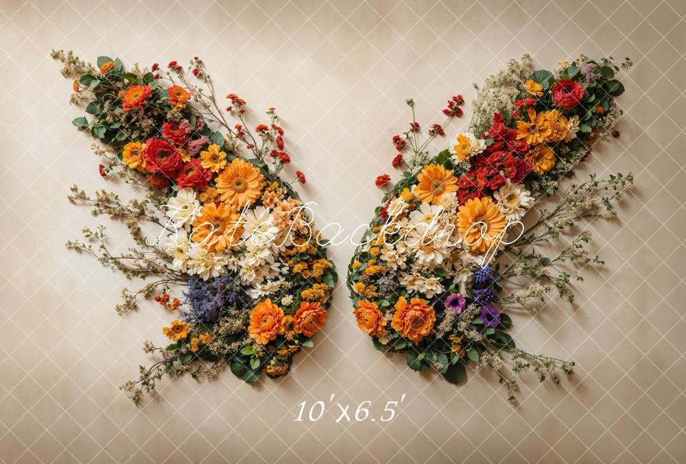Kate Fleece Butterfly Backdrop Newborn Flower Floor Wall Designed by Emetselch - Kate Backdrop AU