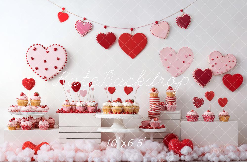 Kate Fleece Valentine Dessert Cupcake Backdrop Designed by Emetselch - Kate Backdrop AU