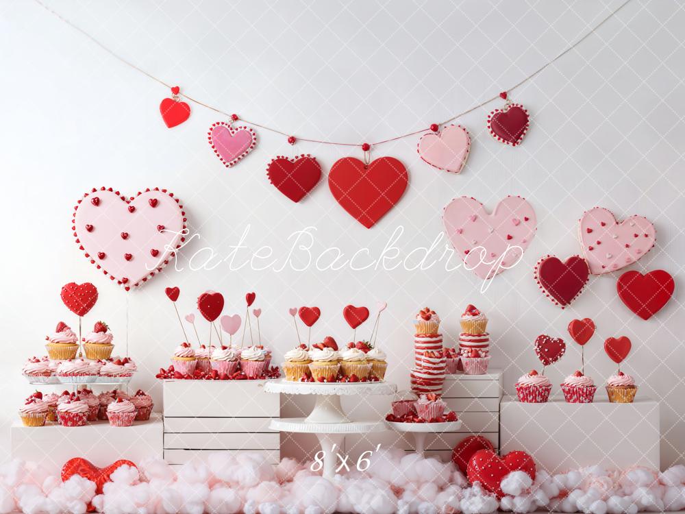 Kate Fleece Valentine Dessert Cupcake Backdrop Designed by Emetselch - Kate Backdrop AU