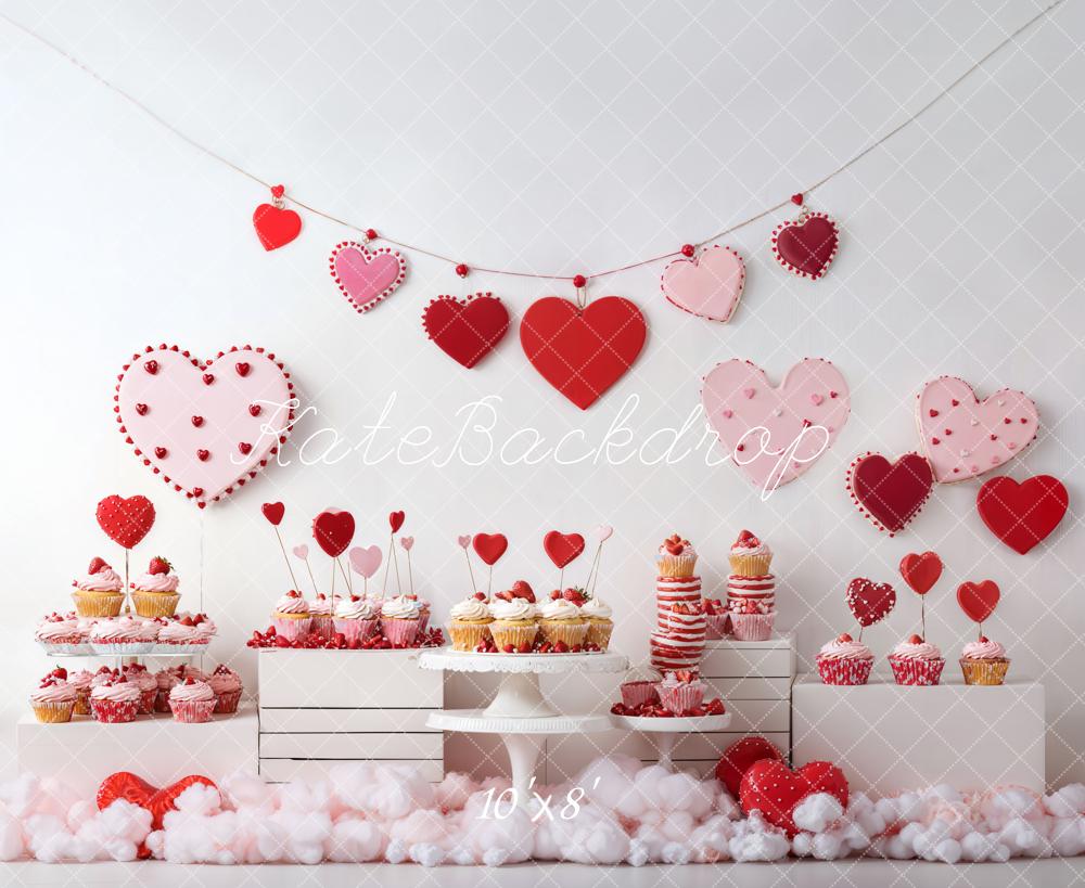 Kate Fleece Valentine Dessert Cupcake Backdrop Designed by Emetselch - Kate Backdrop AU
