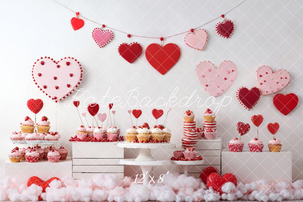 Kate Fleece Valentine Dessert Cupcake Backdrop Designed by Emetselch - Kate Backdrop AU