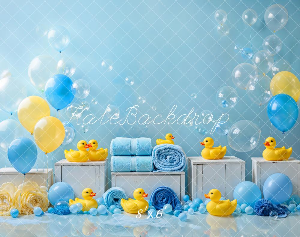 Kate Fleece Baby Shower Backdrop Duck Balloon Designed by Emetselch - Kate Backdrop AU