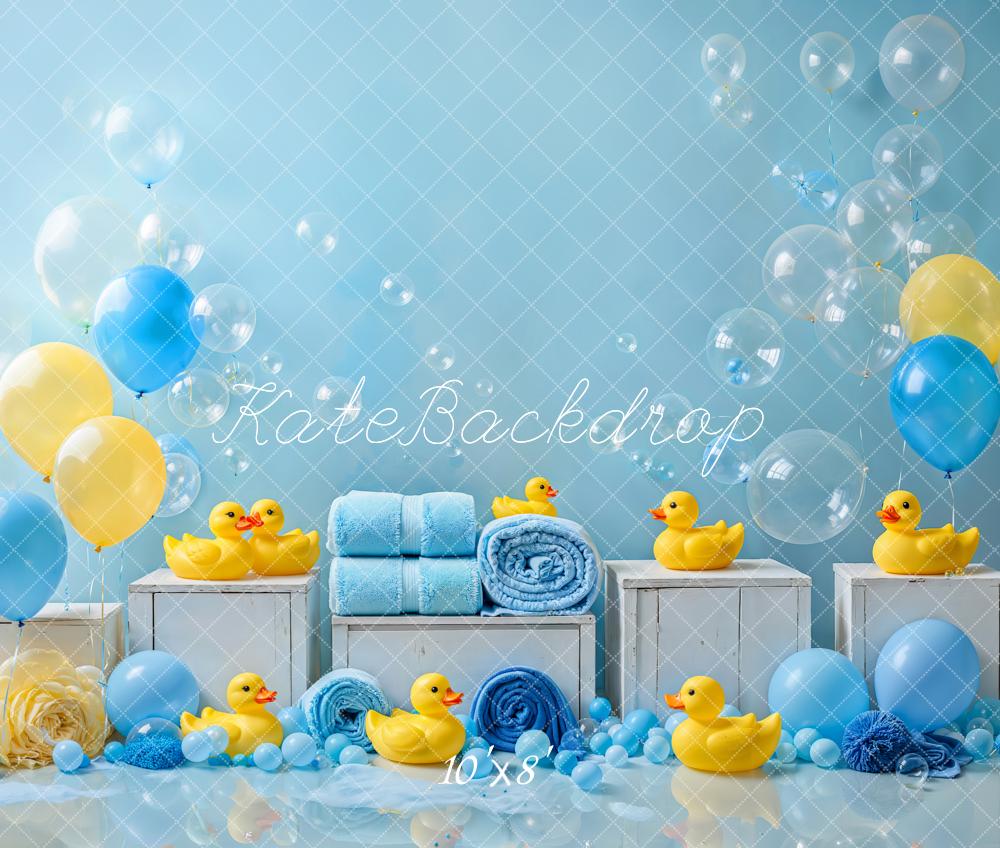 Kate Fleece Baby Shower Backdrop Duck Balloon Designed by Emetselch - Kate Backdrop AU