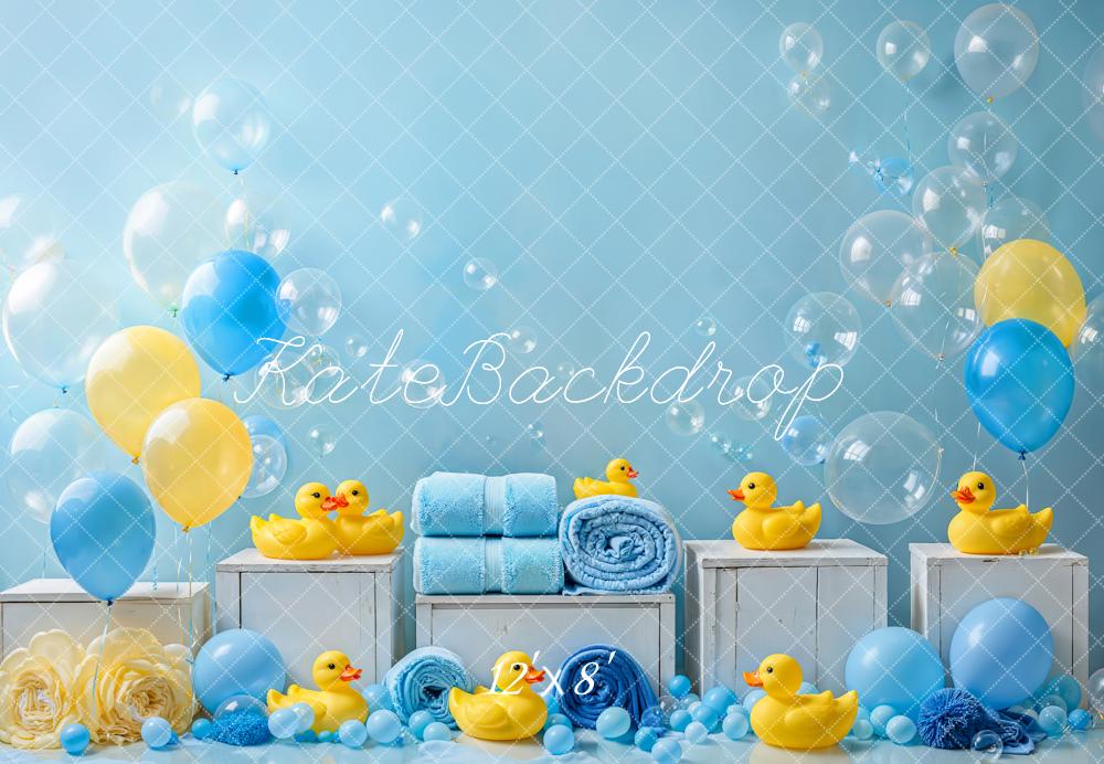 Kate Fleece Baby Shower Backdrop Duck Balloon Designed by Emetselch - Kate Backdrop AU