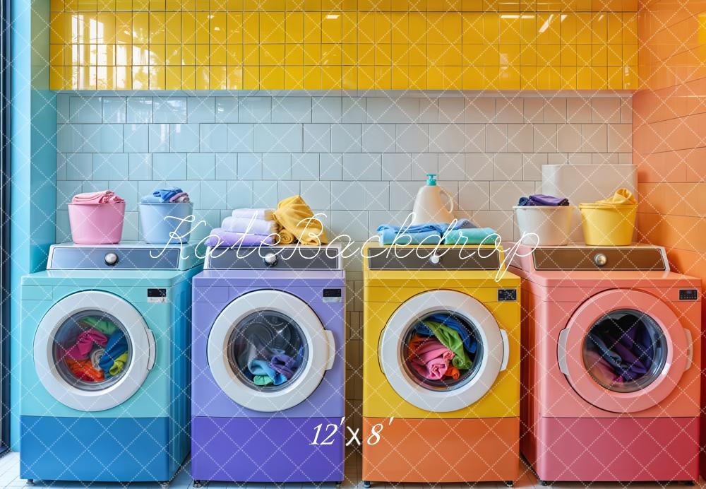 Kate Colorful Laundry Room Backdrop Designed by Emetselch - Kate Backdrop AU