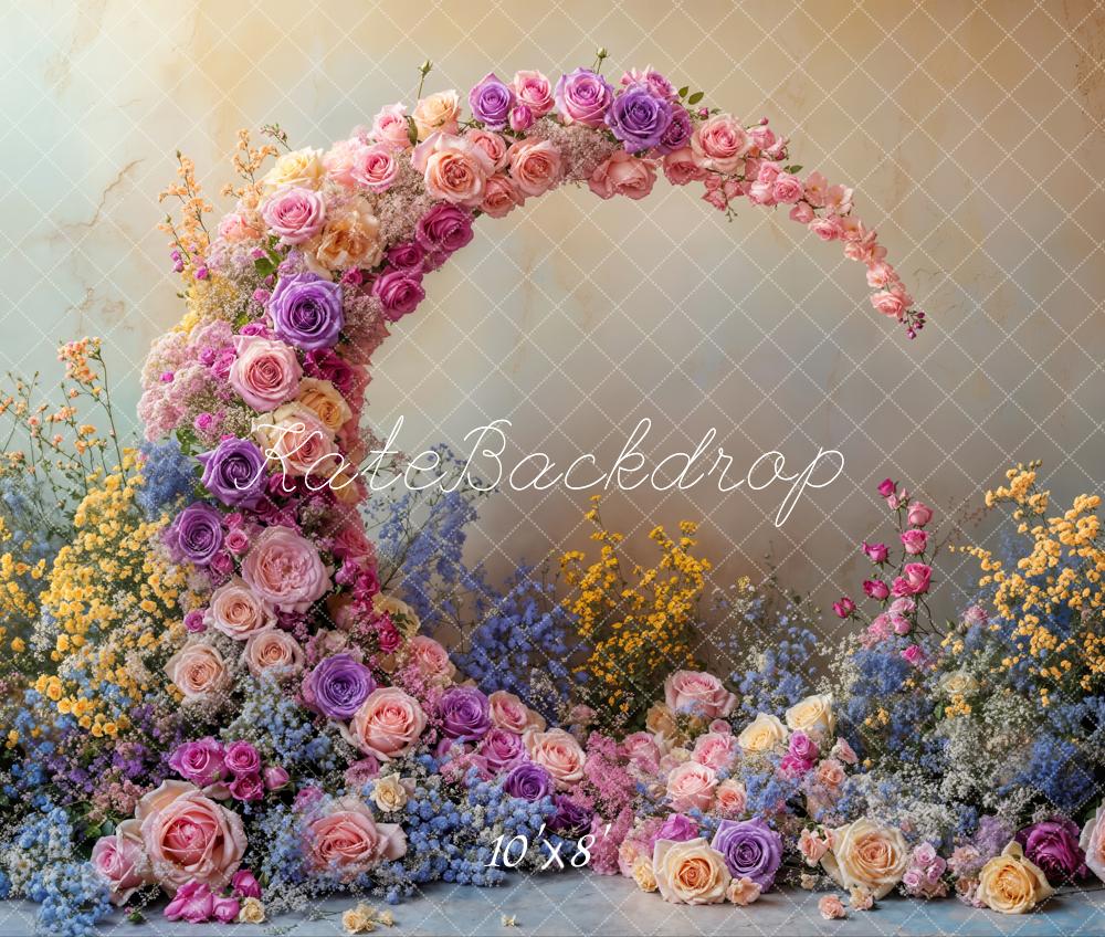 Kate Fleece Cake Smash Flower Moon Backdrop Designed by Emetselch - Kate Backdrop AU