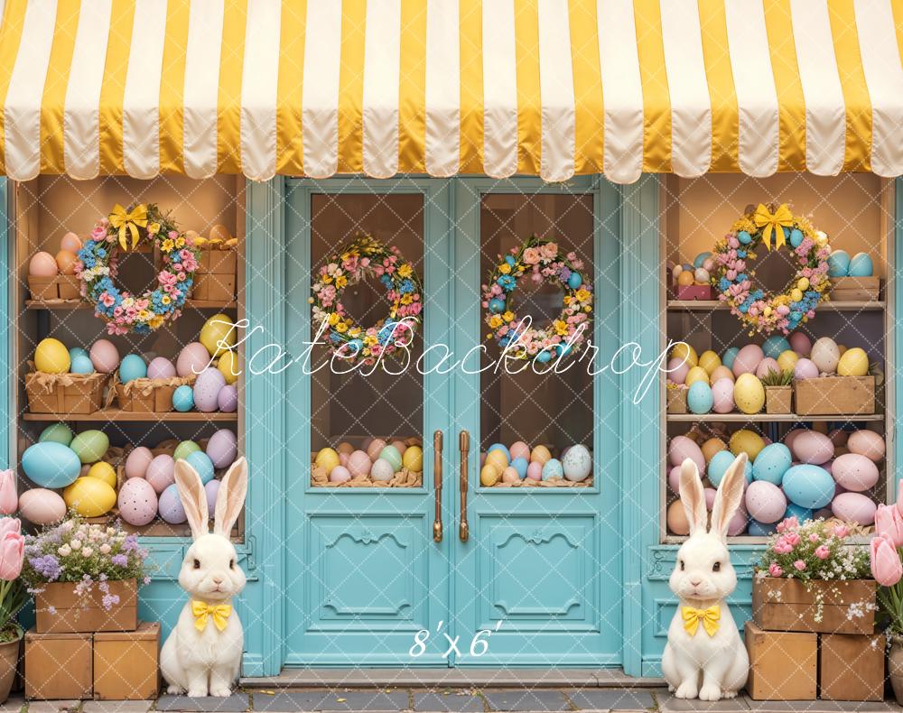 Kate Easter Bunny Floral Eggs Shop Backdrop Designed by Emetselch - Kate Backdrop AU