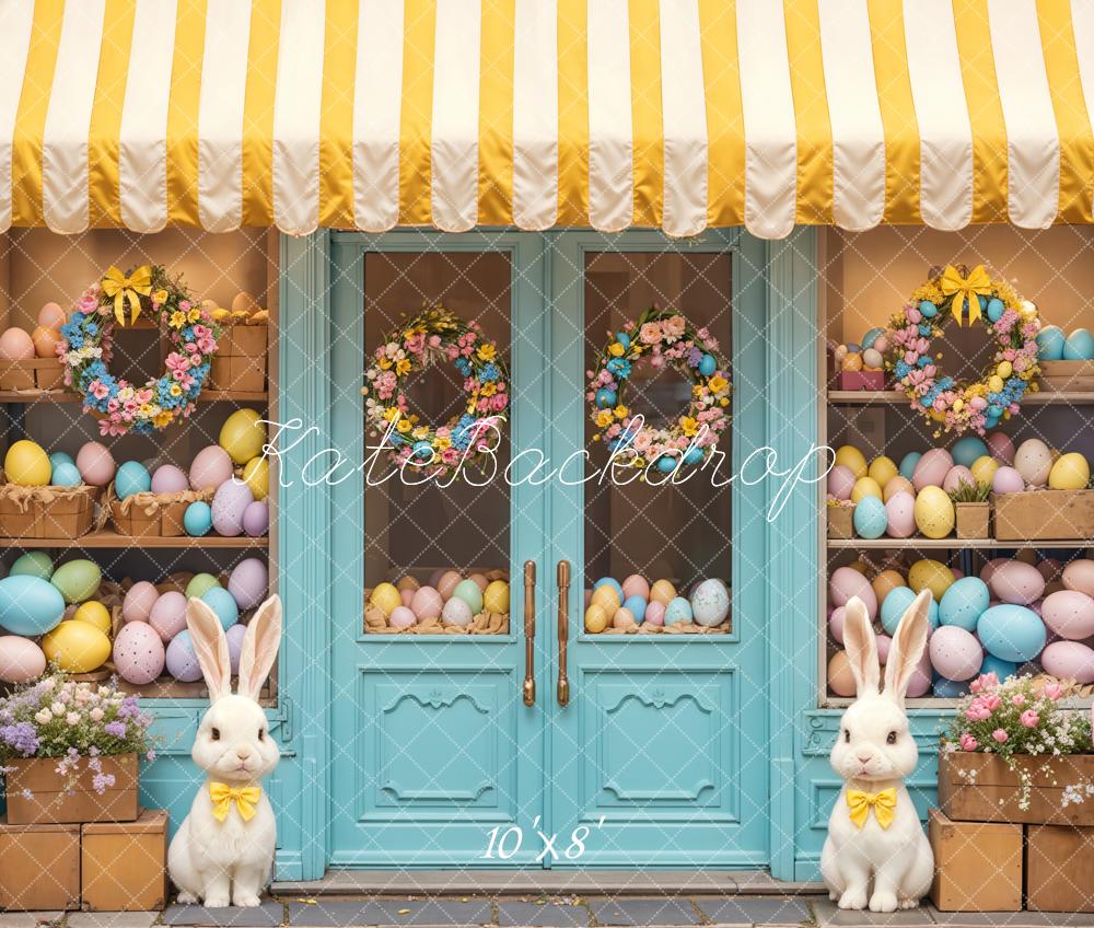 Kate Easter Bunny Floral Eggs Shop Backdrop Designed by Emetselch - Kate Backdrop AU