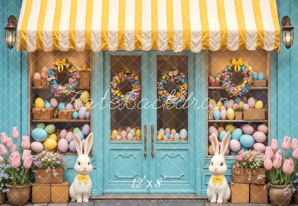 Kate Easter Bunny Floral Eggs Shop Backdrop Designed by Emetselch - Kate Backdrop AU
