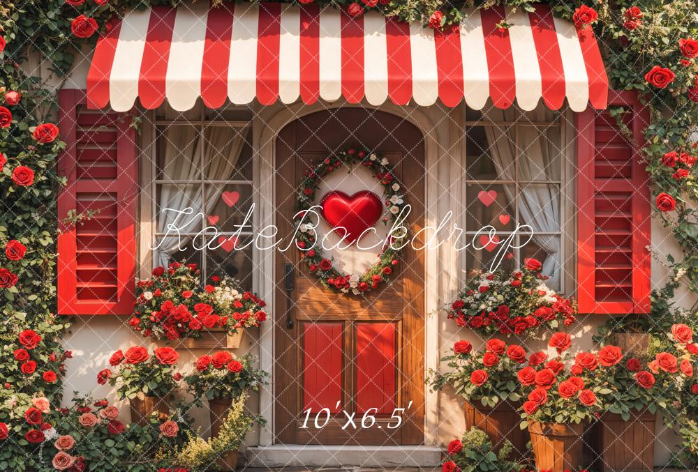 Kate Valentine Red Roses Heart Door Backdrop Designed by Emetselch - Kate Backdrop AU