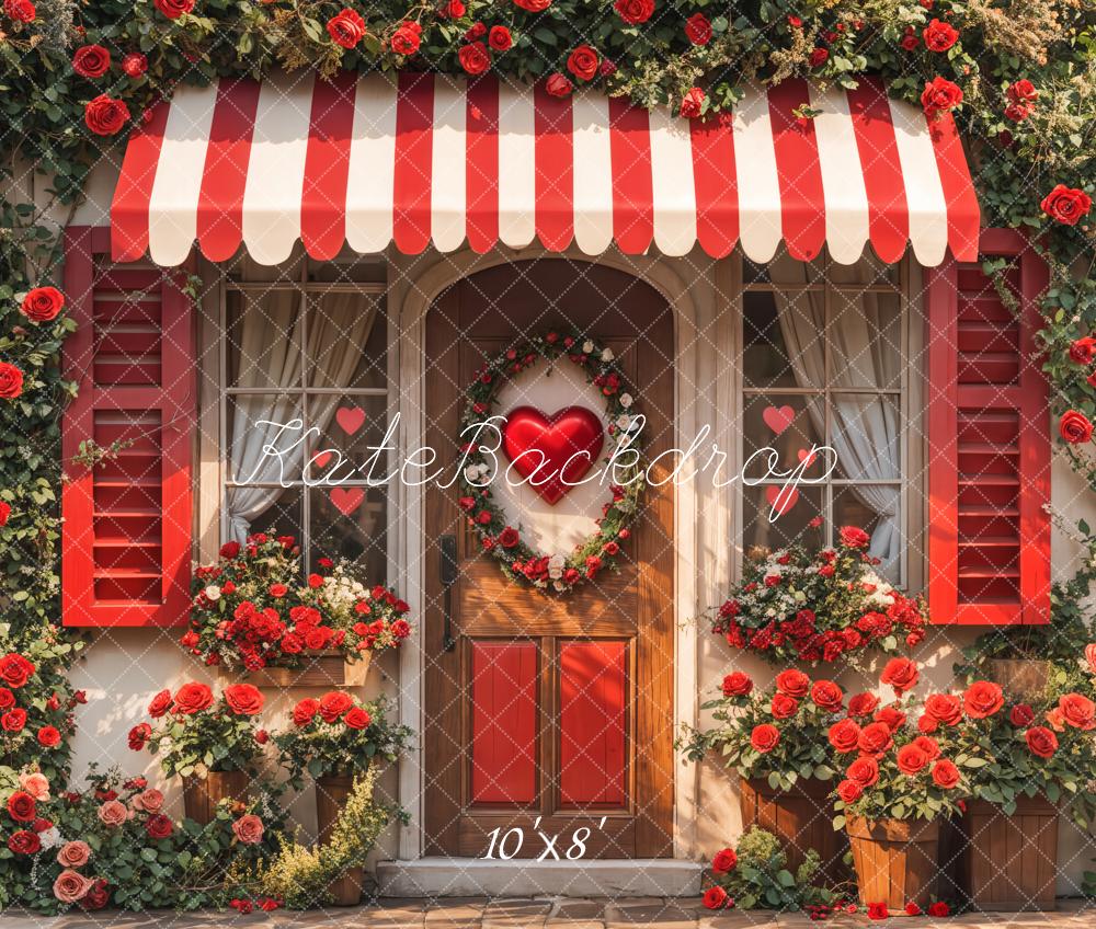 Kate Valentine Red Roses Heart Door Backdrop Designed by Emetselch - Kate Backdrop AU