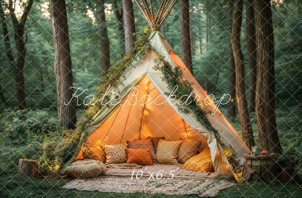 Kate Fleece Forest Tent Backdrop Cake Smash Flower Designed by Emetselch - Kate Backdrop AU