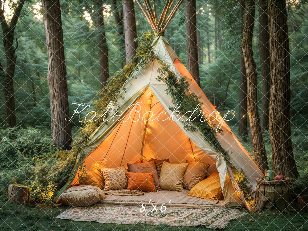 Kate Fleece Forest Tent Backdrop Cake Smash Flower Designed by Emetselch - Kate Backdrop AU