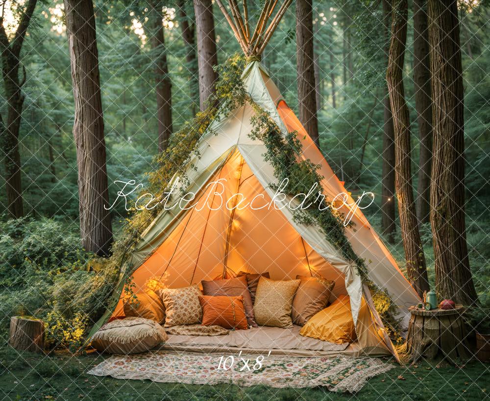 Kate Fleece Forest Tent Backdrop Cake Smash Flower Designed by Emetselch - Kate Backdrop AU