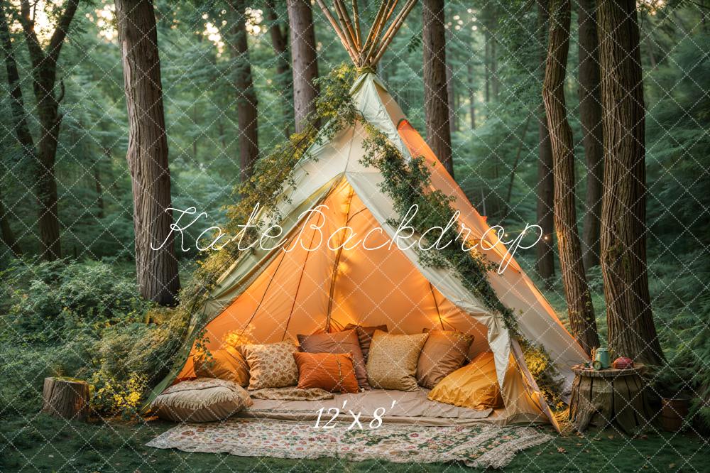 Kate Fleece Forest Tent Backdrop Cake Smash Flower Designed by Emetselch - Kate Backdrop AU