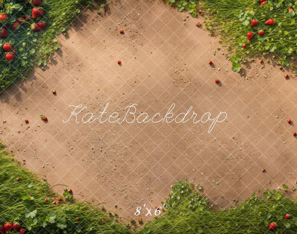 Kate Fleece Strawberry Farm Floor Backdrop Designed by Emetselch
