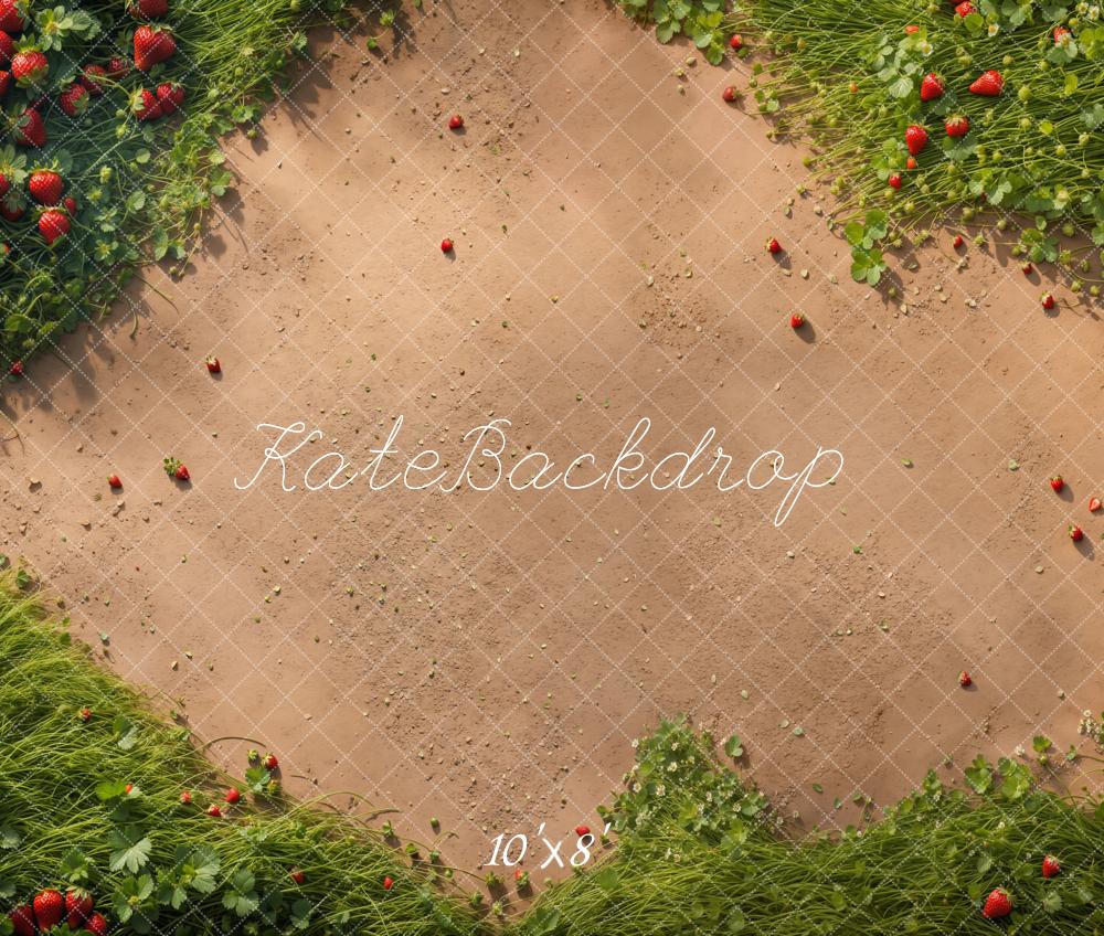 Kate Fleece Strawberry Farm Floor Backdrop Designed by Emetselch