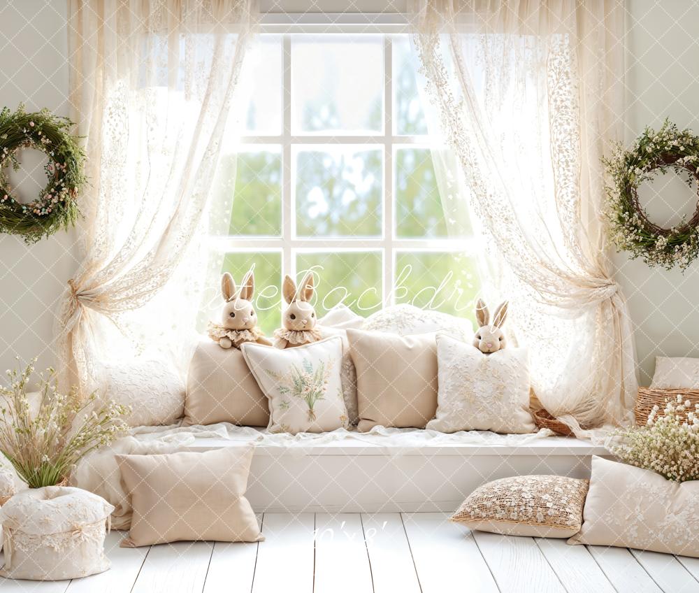 Kate Fleece Pillow Window Easter Backdrop Designed by Emetselch