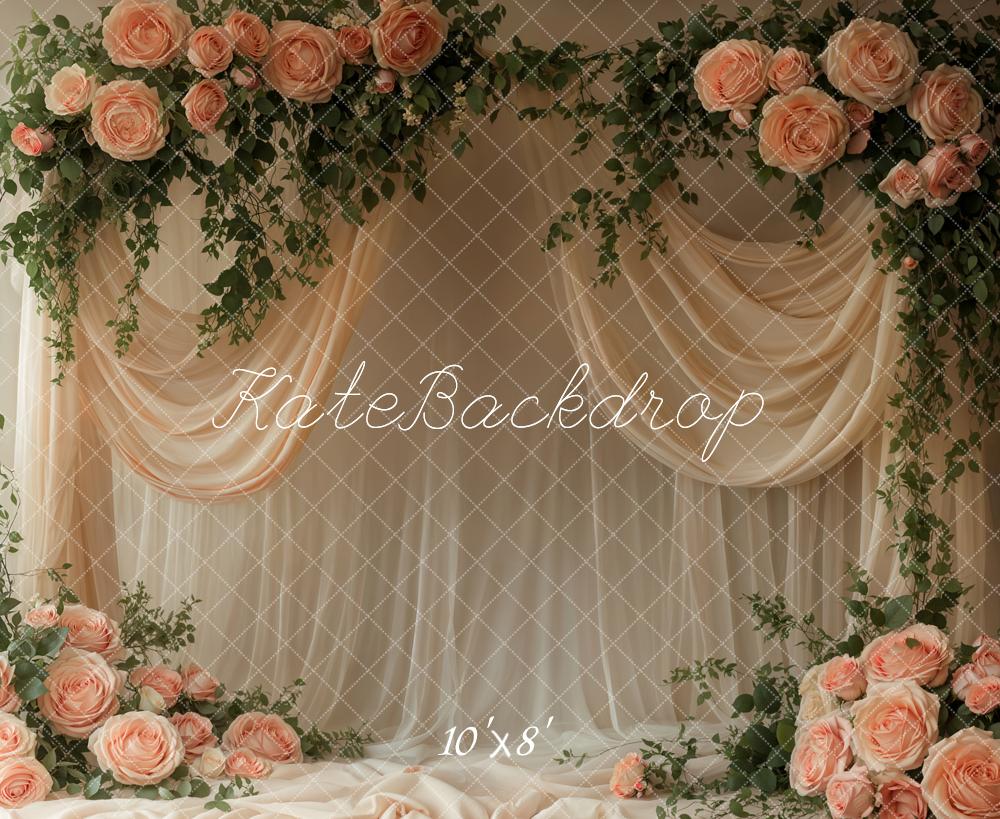 Kate Fleece Floral Mother's Day Tulle Spring Backdrop Designed by Emetselch - Kate Backdrop AU