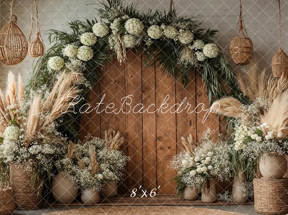Kate Fleece Boho Wooden Door Backdrop Designed by Emetselch - Kate Backdrop AU