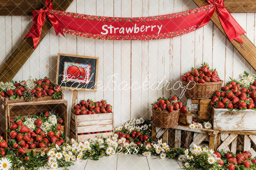 Kate Fleece Strawberry Party Cake Smash Backdrop Designed by Emetselch - Kate Backdrop AU