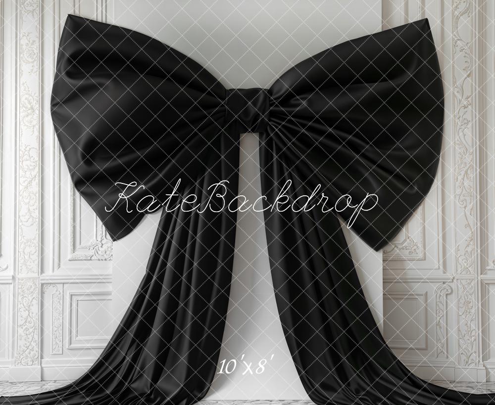 Kate Black Bow Vintage Wall Fleece Backdrop Designed by Chain Photography - Kate Backdrop AU