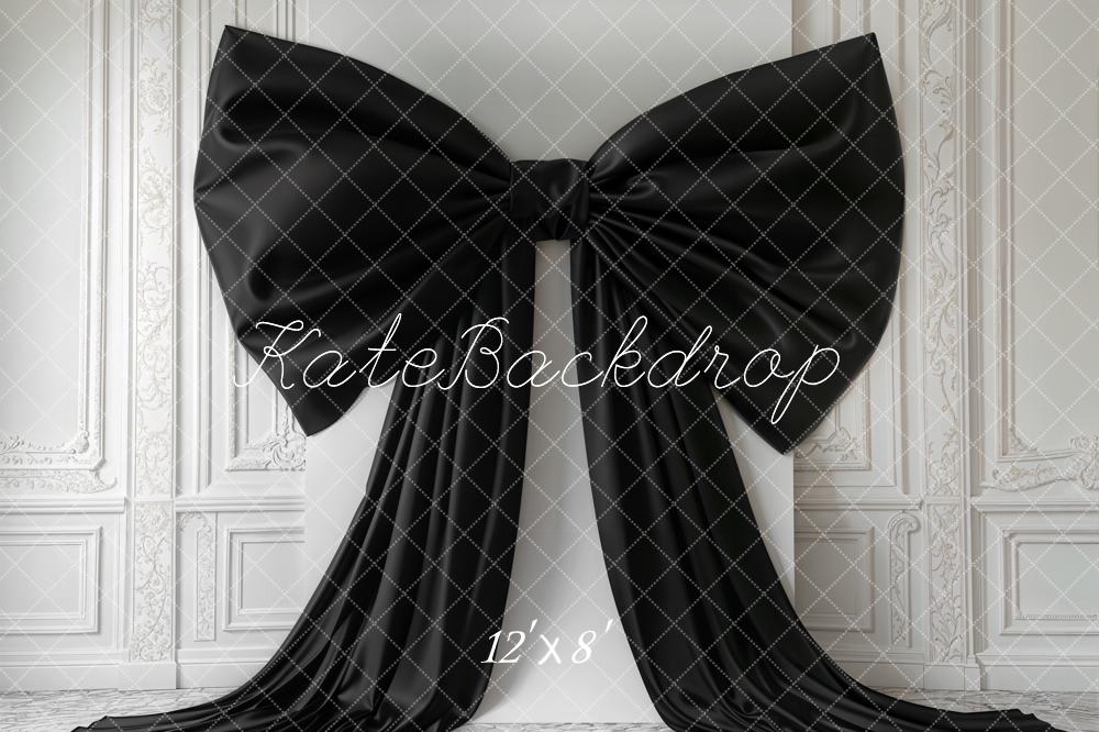 Kate Black Bow Vintage Wall Fleece Backdrop Designed by Chain Photography - Kate Backdrop AU