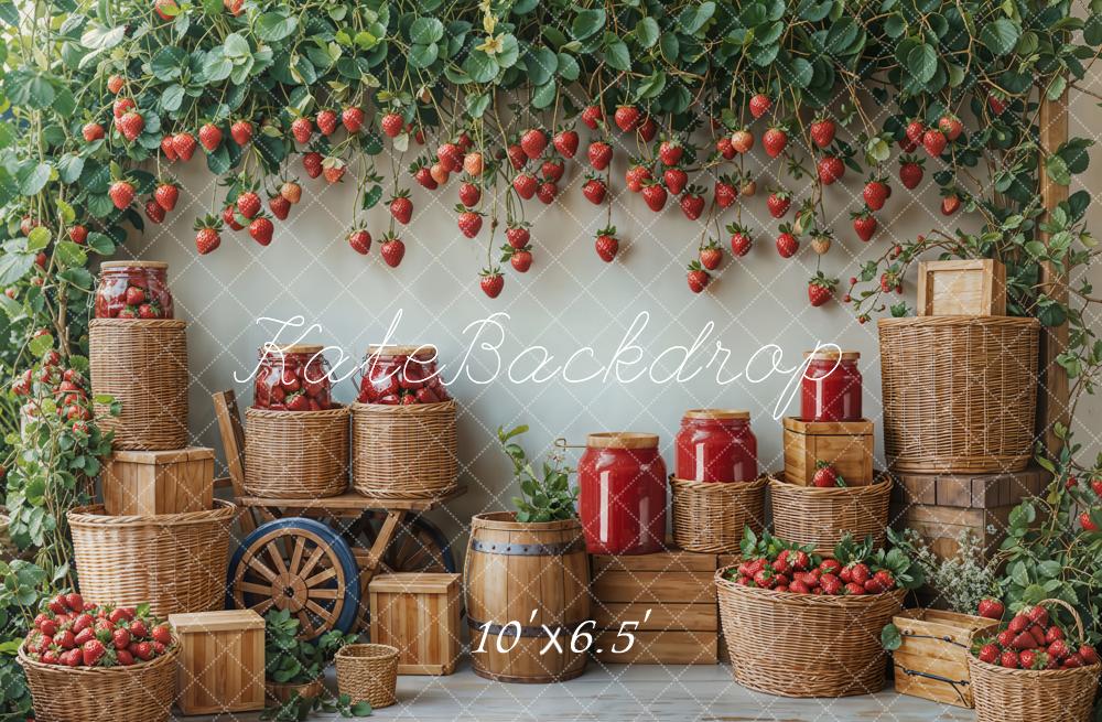 Kate Fleece Strawberry Harvest Farm Backdrop Designed by Emetselch - Kate Backdrop AU