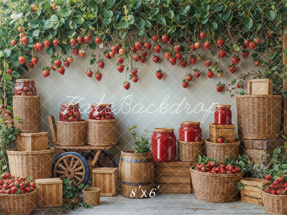 Kate Fleece Strawberry Harvest Farm Backdrop Designed by Emetselch - Kate Backdrop AU