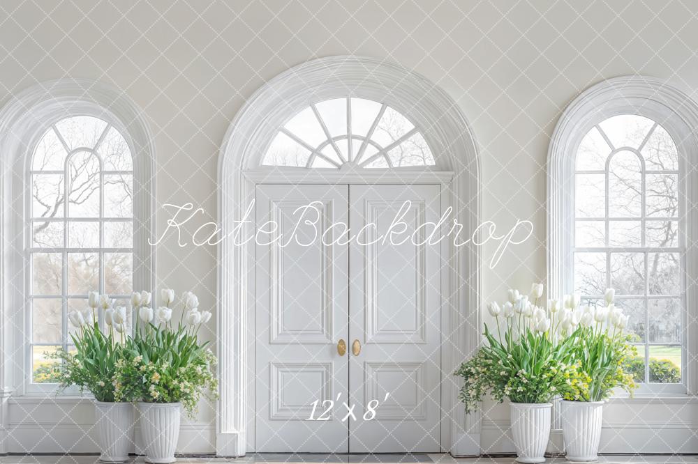 Kate Fleece Minimalism White Door Backdrop Designed by Emetselch - Kate Backdrop AU