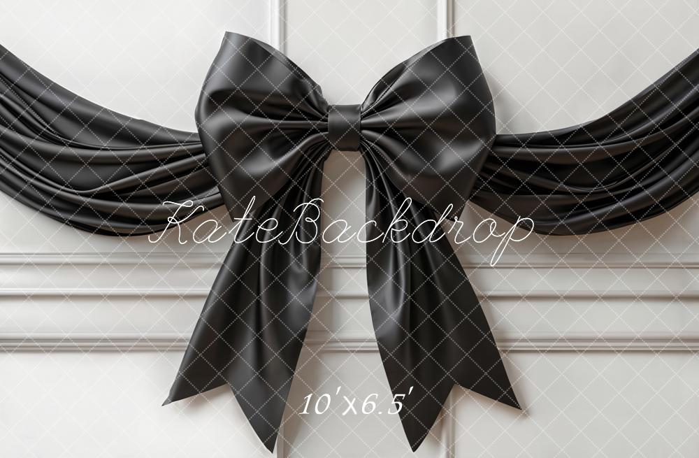 Kate Elegant Black Bow Fleece Backdrop Designed by Emetselch - Kate Backdrop AU