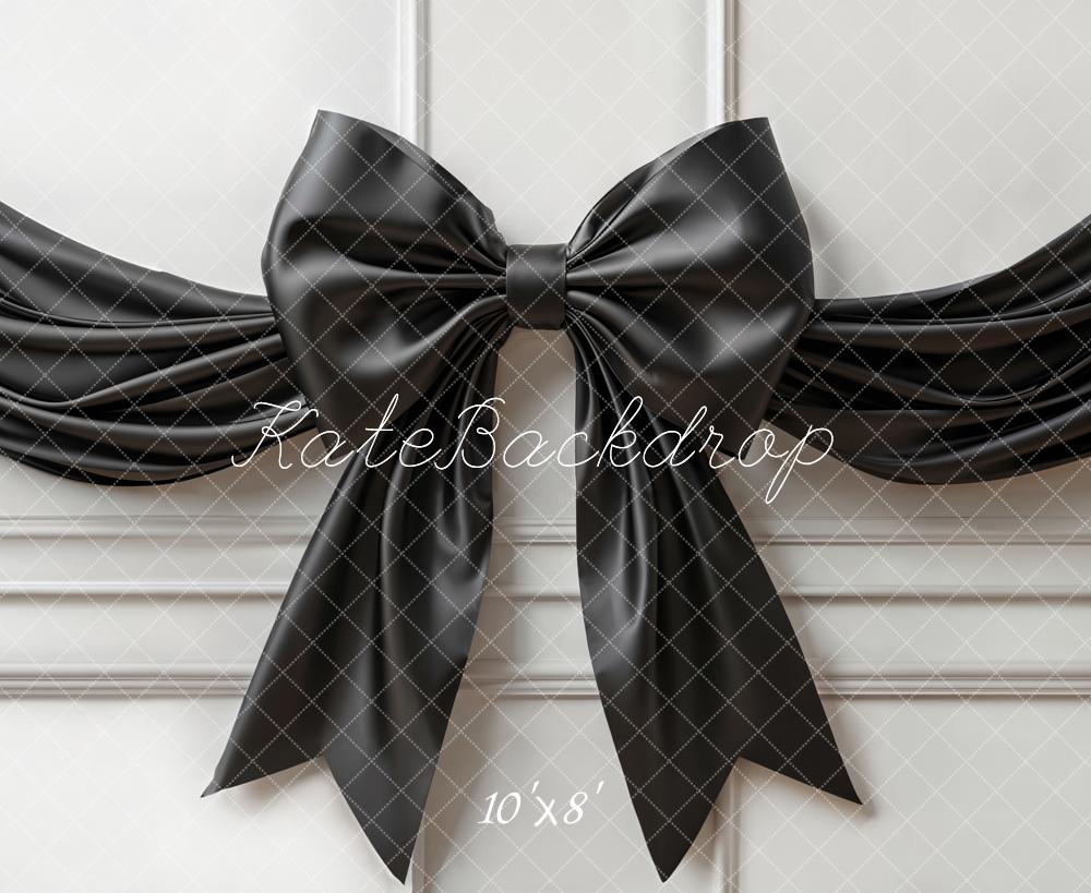 Kate Elegant Black Bow Fleece Backdrop Designed by Emetselch - Kate Backdrop AU
