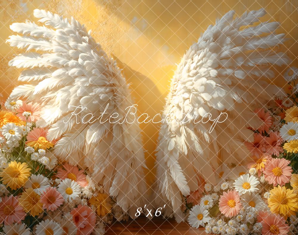 Kate Fleece Angel Wings Daisy Backdrop Designed by Emetselch - Kate Backdrop AU
